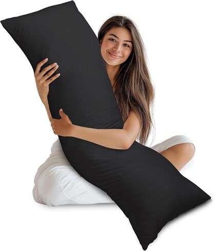 وسادة يوتوبيا لكامل الجسم للبالغين (أبيض، 20 × 54 بوصة)، وسادة طويلة للنوم، حشوة وسادة كبيرة للنوم الجانبي in Saudi Arabia