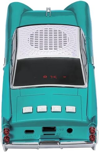 QFX Bluetooth 1959 Retro Classic Car Speaker, Dual 2-inch Speakers, Hands-Free Link, Built-in Microphone, FM Radio, and LED Party Lights, Red - BT-1959-RED in Kuwait