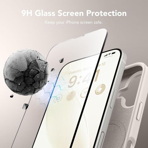GONDZ MANGETER for iPhone 16 ، متوافق مع Magsafe ، [واقي شاشة + حامي عدسة الكاميرا] ، حالة الهاتف الواقي المضاد للخلع من السيليكون 6.1 بوصة ، الحجر in Kuwait