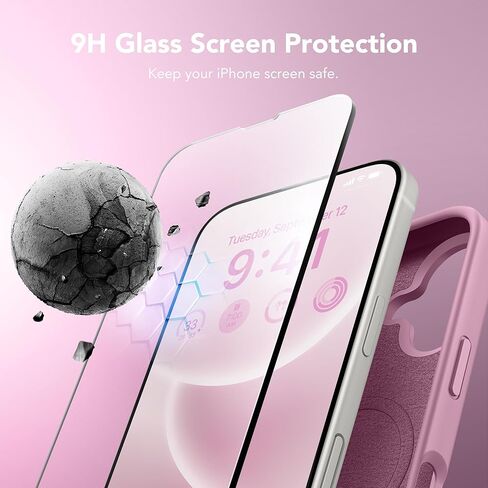 GONEZ Magnetic for iPhone 16 Case, Compatible with MagSafe, [Screen Protector + Camera Lens Protector], Silicone Shockproof Anti-Scratch Protective Phone Case 6.1 inch, Stone in Kuwait