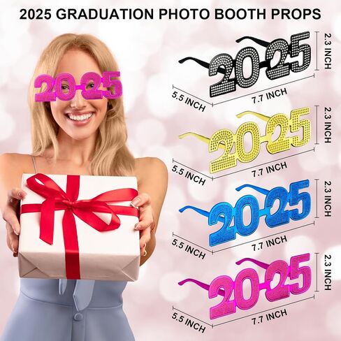2025 New Years Eve Glasses - 4PCS, Happy New Year Party Supplies Favors Decorations Gifts, NYE Plastic Glasses Eyewear Photo Booth Props, Class of 2025 Graduation Party Accessories in Kuwait