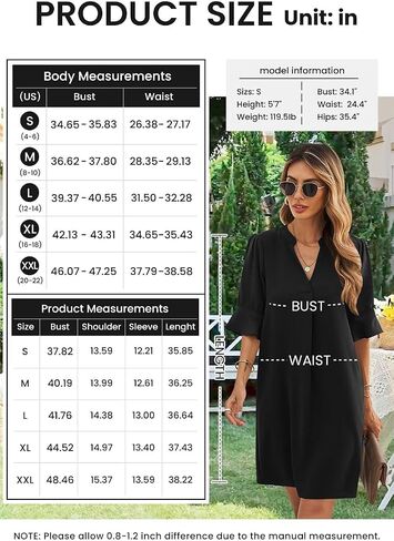 JOCAFIYE Womens Dresses Summer 2026 V-Neck Short Sleeve Dress Shift Dress in Saudi Arabia
