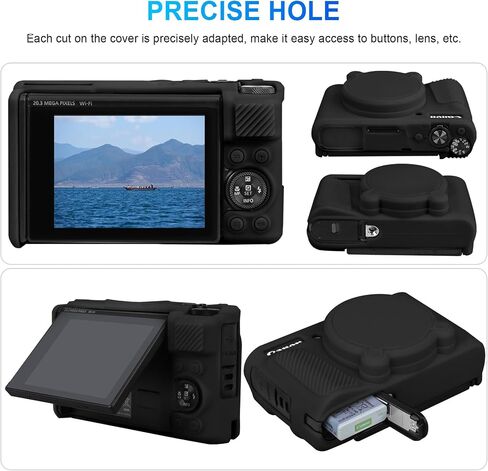 علبة Canboc لـ Canon PowerShot SX740 SX730 HS الكاميرا الرقمية ، 1* حالة حمل صلبة + 1* غطاء واقي من السيليكون الناعم مع غطاء عدسة قابلة للإزالة ، وردي (حالة فقط) in Kuwait