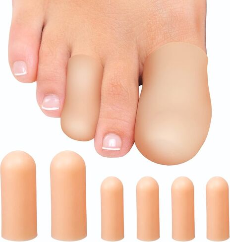 Homergy Original Soft Gel Toe Cap - 6 Big Toe Protectors for Women & Men, Cushioning Toe Sleeves to Provide Relief from Missing/Ingrown Toenails, Corns, Calluses, Blisters, Hammer Toes in Kuwait