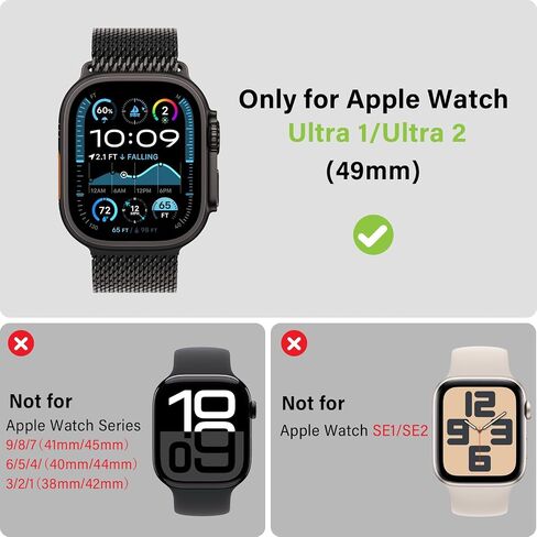 2 in 1 Metal Case Compatible with Apple Watch Ultra 2/Ultra 49mm Case, Rugged Protective Bumper with Shockproof Silicone Cover for iWatch 49mm (Black) in Saudi Arabia