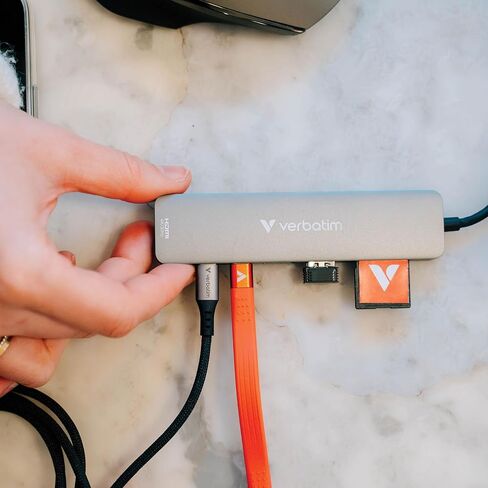 Verbatim USB-C Essentials Multiport Hub – 7 Ports: (2) USB-A 3.0/3.2 Gen 1, (2) USB-C 3.0/3.2 Gen 1, SD and Micro SD Card Slots with 4K HDMI and Up to 100W Power Delivery in Kuwait