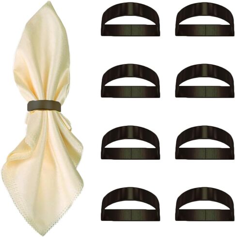 8 Pcs Gold Napkin Rings-Stainless Steel Napkin Rings,Metal Napkin Ring for Table Settings Wedding Christmas Party Dinner Table(Semicircle) in Kuwait