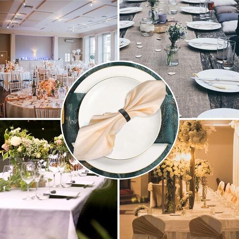 8 Pcs Gold Napkin Rings-Stainless Steel Napkin Rings,Metal Napkin Ring for Table Settings Wedding Christmas Party Dinner Table(Semicircle) in Kuwait