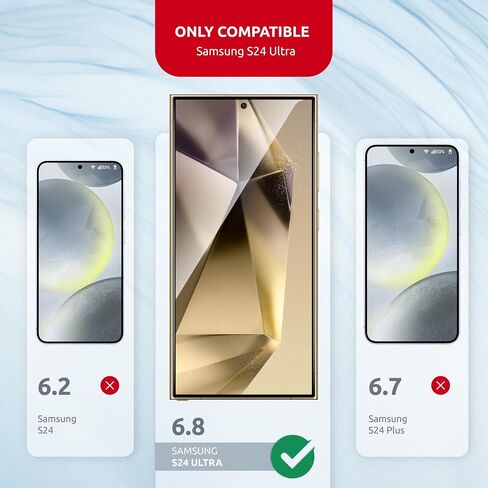 Screen Protector for Samsung S24 Ultra – Magic Box Tempered Glass Screen Protector Galaxy S24 Ultra (2 pcs) with Applicators for Easy Installation - 9H Hardness - S24 Ultra Accessories in Saudi Arabia