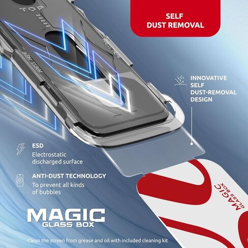 Screen Protector for Samsung S24 Ultra – Magic Box Tempered Glass Screen Protector Galaxy S24 Ultra (2 pcs) with Applicators for Easy Installation - 9H Hardness - S24 Ultra Accessories in Saudi Arabia