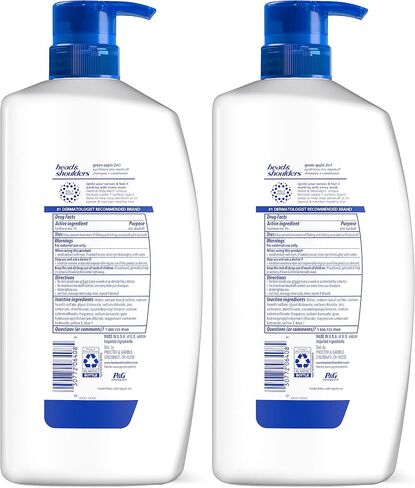 Head and Shoulders Shampoo and Conditioner 2 in 1, Anti Dandruff Treatment & Scalp Care, Classic Clean Scent, for All Hair Types including Color Treated, Curly or Textured Hair, 32.1 fl oz, Twin Pack in Kuwait