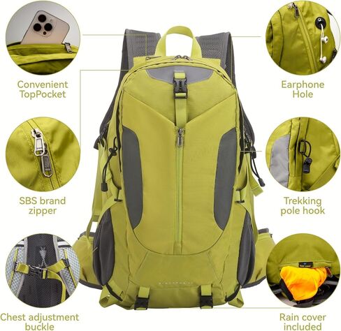 Hiking Backpack 40L, Waterproof Hiking Backpack with Rain Cover, Large Camping Bag Outdoor Sport Travel Daypack in Kuwait