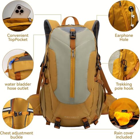 Hiking Backpack 40L, Waterproof Hiking Backpack with Rain Cover, Large Camping Bag Outdoor Sport Travel Daypack | Rain Cover in Kuwait