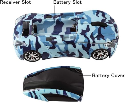 elec Space Cool Sport Car Shape 2.4GHz Wireless Mouse Optical Cordless Mice with USB Receiver for PC Laptop Computer 1600DPI 3 Buttons in Kuwait