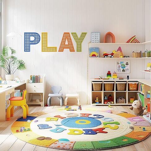 Play Sign for Playroom Wall Decor Wooden Playroom Sign 8 Inch Large Rattan Letters for Play Room Wall Decor Boho Nursery Wood Word Sign for Toddler Girls Boys Kids Bedroom Decorations in Saudi Arabia