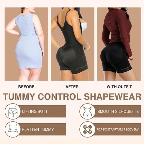 YIANNA Fajas Colombianas Shapewear for Women Tummy Control Post Surgery Compression Garment with Zipper Crotch in Kuwait
