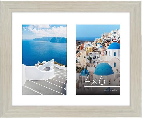 Americanflat 6x14 Collage Picture Frame with Shatter-Resistant Glass - Fits Two 4x6 Photos or One 6x14 Photo - Gallery Wall Frame Set - Signature Collection - Photo Frame for Wall or Tabletop – White in Saudi Arabia