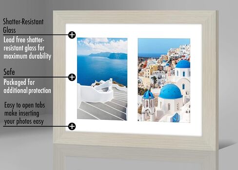 Americanflat 6x14 Collage Picture Frame with Shatter-Resistant Glass - Fits Two 4x6 Photos or One 6x14 Photo - Gallery Wall Frame Set - Signature Collection - Photo Frame for Wall or Tabletop – White in Saudi Arabia