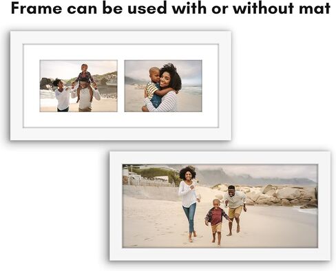 إطار صورة مجمعة مقاس 6 × 14 من Americanflat مع زجاج مقاوم للكسر - يناسب صورتين مقاس 4 × 6 أو صورة واحدة مقاس 6 × 14 - مجموعة إطارات حائط المعرض - مجموعة مميزة - إطار صور للحائط أو سطح الطاولة - أسود in Kuwait