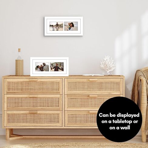 إطار صورة مجمعة مقاس 6 × 14 من Americanflat مع زجاج مقاوم للكسر - يناسب صورتين مقاس 4 × 6 أو صورة واحدة مقاس 6 × 14 - مجموعة إطارات حائط المعرض - مجموعة مميزة - إطار صور للحائط أو سطح الطاولة - أسود in Kuwait