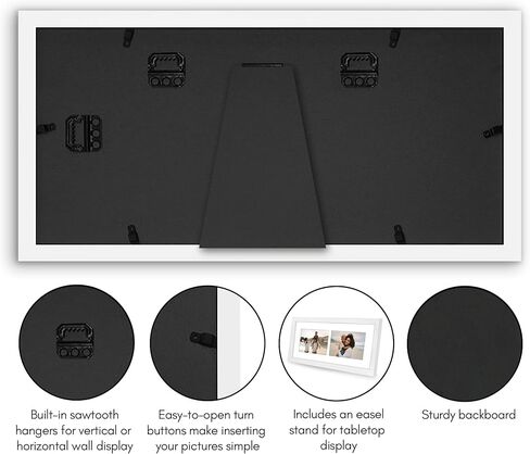 إطار صورة مجمعة مقاس 6 × 14 من Americanflat مع زجاج مقاوم للكسر - يناسب صورتين مقاس 4 × 6 أو صورة واحدة مقاس 6 × 14 - مجموعة إطارات حائط المعرض - مجموعة مميزة - إطار صور للحائط أو سطح الطاولة - أسود in Kuwait