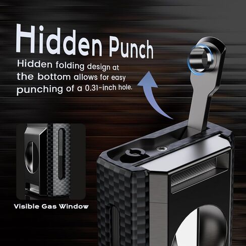 All-in-one Torch Lighter with Cutter, Built-in Punch, Refillable Windproof Jet Flame Butane Torch Lighters, Gifts for Men, Multifunctional Accessories Tool, Lighter for Candle, Travel (Without Fuel) in Saudi Arabia