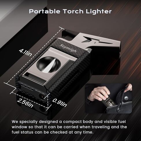 All-in-one Torch Lighter with Cutter, Built-in Punch, Refillable Windproof Jet Flame Butane Torch Lighters, Gifts for Men, Multifunctional Accessories Tool, Lighter for Candle, Travel (Without Fuel) in Saudi Arabia