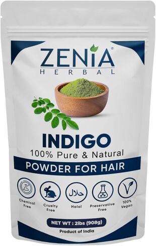 مسحوق زينيا النيلي لصبغ الشعر واللحية | 100 جرام (3.5 أونصة) | صبغة شعر طبيعية 100% | صبغ الشعر إلى اللون الأسود بشكل طبيعي | نقي 100% | بلا مواد حافظة in Saudi Arabia