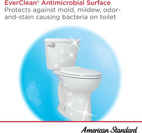 المعيار الأمريكي 606DA001.020 H2Optimum مرحاض من قطعتين مع مقعد مرحاض وحلقة شمع، واجهة مستديرة، ارتفاع قياسي، أبيض، 1.1 gpf in Kuwait