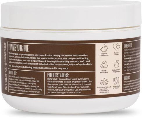 oVertone Haircare Color Depositing Conditioner - 8 oz Semi Permanent Hair Color with Shea Butter & Coconut Oil - Temporary Hair Color Dye - Vegan, Cruelty-Free - Blue for Brown Hair in Saudi Arabia