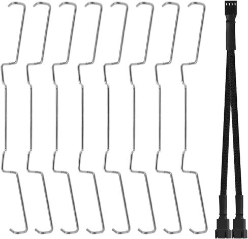 CPU Heatsink Fan Buckles, 9cm Wire Buckle Upper Hook Type Fixing Clip Bracket for Computer Mainboard Fan Heatsink with PWM Splitter (8 Pack) in Saudi Arabia