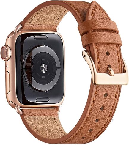 Bestig Leather Bands متوافق مع Apple Watch Band 38mm 40mm 41mm 42mm 44mm 45mm 46mm 49mm للنساء ، حزام معصم من الجلد الأصلي لـ Iwatch Ultra Se Series 10 9 8 7 5 4 3 2 1 in Kuwait