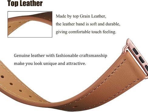 Bestig Leather Bands متوافق مع Apple Watch Band 38mm 40mm 41mm 42mm 44mm 45mm 46mm 49mm للنساء ، حزام معصم من الجلد الأصلي لـ Iwatch Ultra Se Series 10 9 8 7 5 4 3 2 1 in Kuwait