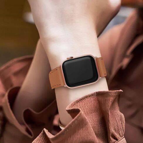 Bestig Leather Bands متوافق مع Apple Watch Band 38mm 40mm 41mm 42mm 44mm 45mm 46mm 49mm للنساء ، حزام معصم من الجلد الأصلي لـ Iwatch Ultra Se Series 10 9 8 7 5 4 3 2 1 in Kuwait