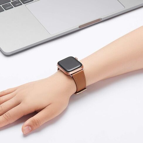 Bestig Leather Bands متوافق مع Apple Watch Band 38mm 40mm 41mm 42mm 44mm 45mm 46mm 49mm للنساء ، حزام معصم من الجلد الأصلي لـ Iwatch Ultra Se Series 10 9 8 7 5 4 3 2 1 in Kuwait