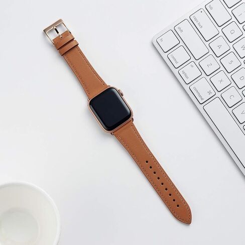 Bestig Leather Bands متوافق مع Apple Watch Band 38mm 40mm 41mm 42mm 44mm 45mm 46mm 49mm للنساء ، حزام معصم من الجلد الأصلي لـ Iwatch Ultra Se Series 10 9 8 7 5 4 3 2 1 in Kuwait