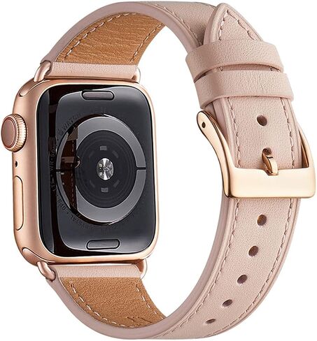 Bestig Leather Bands متوافق مع Apple Watch Band 38mm 40mm 41mm 42mm 44mm 45mm 46mm 49mm للنساء ، حزام معصم من الجلد الأصلي لـ Iwatch Ultra Se Series 10 9 8 7 5 4 3 2 1 in Kuwait