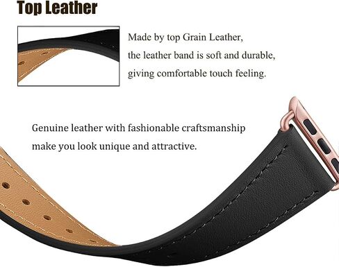 Bestig Leather Bands متوافق مع Apple Watch Band 38mm 40mm 41mm 42mm 44mm 45mm 46mm 49mm للنساء ، حزام معصم من الجلد الأصلي لـ Iwatch Ultra Se Series 10 9 8 7 5 4 3 2 1 in Kuwait