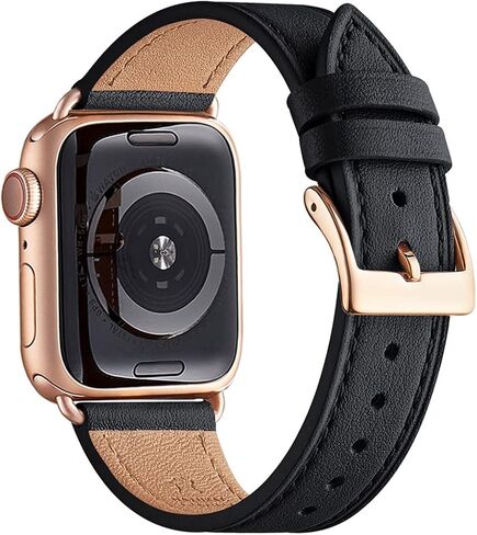 Bestig Leather Bands متوافق مع Apple Watch Band 38mm 40mm 41mm 42mm 44mm 45mm 46mm 49mm للنساء ، حزام معصم من الجلد الأصلي لـ Iwatch Ultra Se Series 10 9 8 7 5 4 3 2 1 in Kuwait