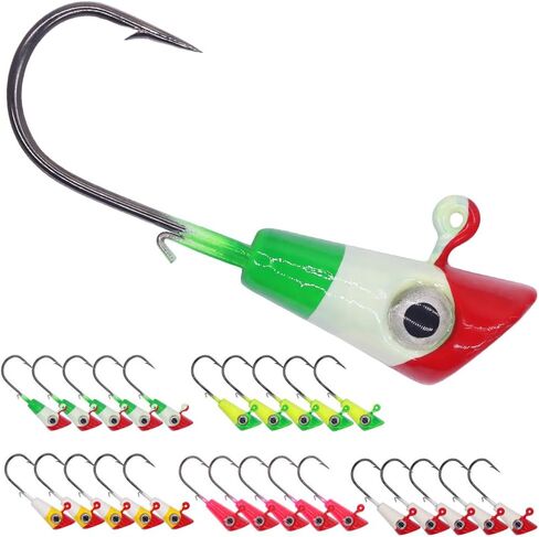 Shad Darts Crappie Jigs Head Bucktail Hair Jig for American Shad Crappie Bass Fishing Lures 1/16oz 1/8oz 1/32oz 1/4oz 25 pack in Kuwait
