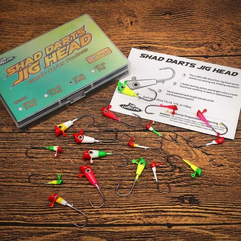 Shad Darts Crappie Jigs Head Bucktail Hair Jig for American Shad Crappie Bass Fishing Lures 1/16oz 1/8oz 1/32oz 1/4oz 25 pack in Kuwait