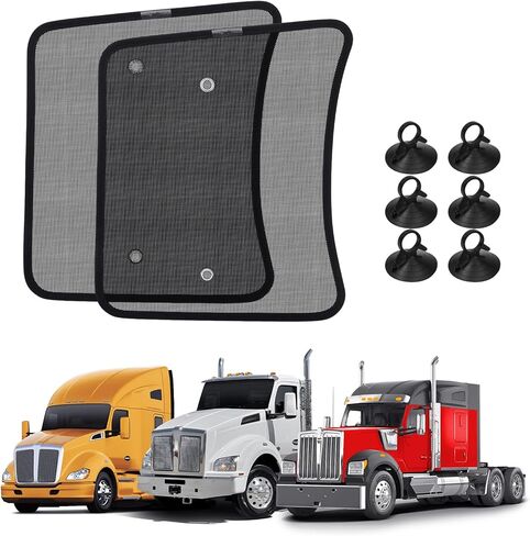 KUST Upgraded 2PCS Side Window Sun Shade for Semi Truck, 23.6x21.6inch Side Window Shade for RV Semi Truck,Volvo VNL,International Trucks,and Freightliner,Sunshade with Suction Cup, UV Protection in Kuwait
