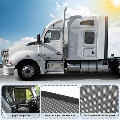KUST Upgraded 2PCS Side Window Sun Shade for Semi Truck, 23.6x21.6inch Side Window Shade for RV Semi Truck,Volvo VNL,International Trucks,and Freightliner,Sunshade with Suction Cup, UV Protection in Kuwait