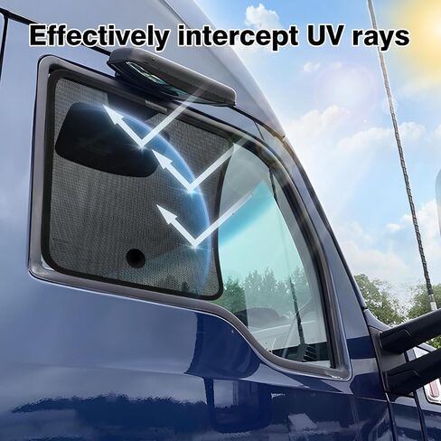 KUST Upgraded 2PCS Side Window Sun Shade for Semi Truck, 23.6x21.6inch Side Window Shade for RV Semi Truck,Volvo VNL,International Trucks,and Freightliner,Sunshade with Suction Cup, UV Protection in Kuwait