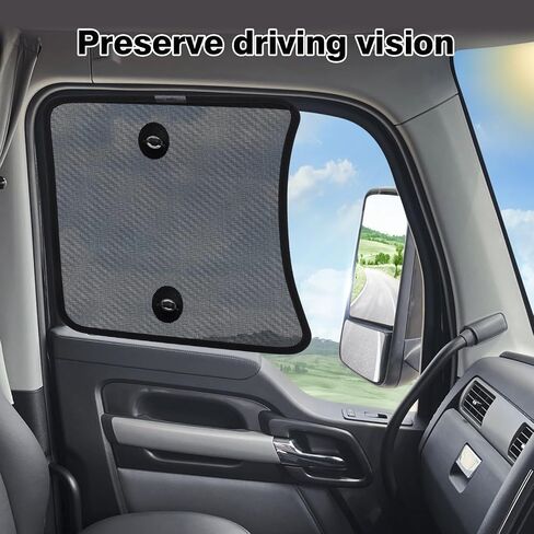KUST Upgraded 2PCS Side Window Sun Shade for Semi Truck, 23.6x21.6inch Side Window Shade for RV Semi Truck,Volvo VNL,International Trucks,and Freightliner,Sunshade with Suction Cup, UV Protection in Kuwait