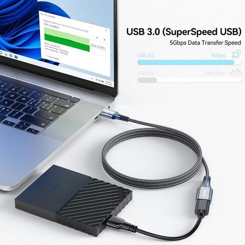 كبل امتداد USB حزمة 3 قدم من 2 ، 5 جيجابت في الثانية/60 واط نقل البيانات وشحن Sync USB النوع A 3.0 موسع ذكر إلى أنثى لرصد لوحة مفاتيح الشاحن SSD Flash Camera SSD والمزيد in Kuwait