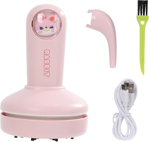 Mini Desktop Vacuum Cleaner Portable Cute Animal Shape USB Rechargeable Cordless Vacuum Cleaner 36 Degree Swivel for Cleaning Eraser Dust Computer Piano Keyboard (Pink) in Saudi Arabia