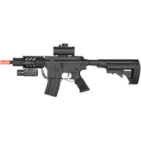 Goldenball دائمة الخفيفة الوزن M4 CQC كامل AIG Airsoft بندقية مع مصباح يدوي ونطاق (تضمنت البطارية والشاحن)