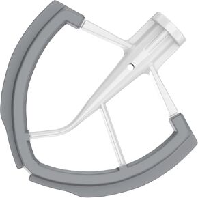 6 Quart Tilt-Head Flat Beater for KitchenAid Stand Mixer, Kitchen Aid Paddle Accessories Both-Sides Silicone Edge Bowl Scraper, Mixer Attachments, White.