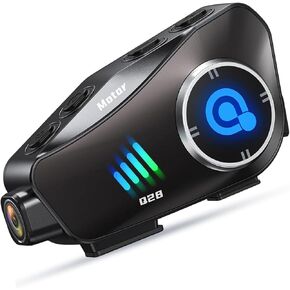 Motorcycle IP66 Waterproof Helmet Camera with Bluetooth Headset 1080P HD Helmet Video Recorder Call Noise Reduction 120° Wide Angle 1500 mAh Long Life High Capacity Battery Support WiFi Connection